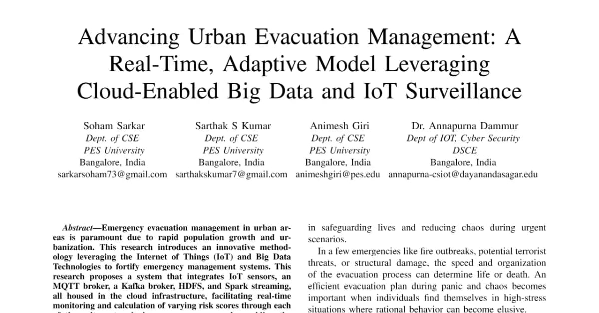 Research on Real-Time Urban Evacuation Management - 2024 | Sarthak S Kumar