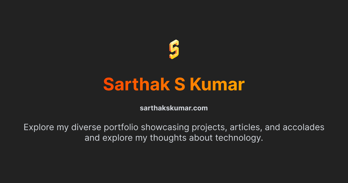sarthakskumar.com | Sarthak S Kumar