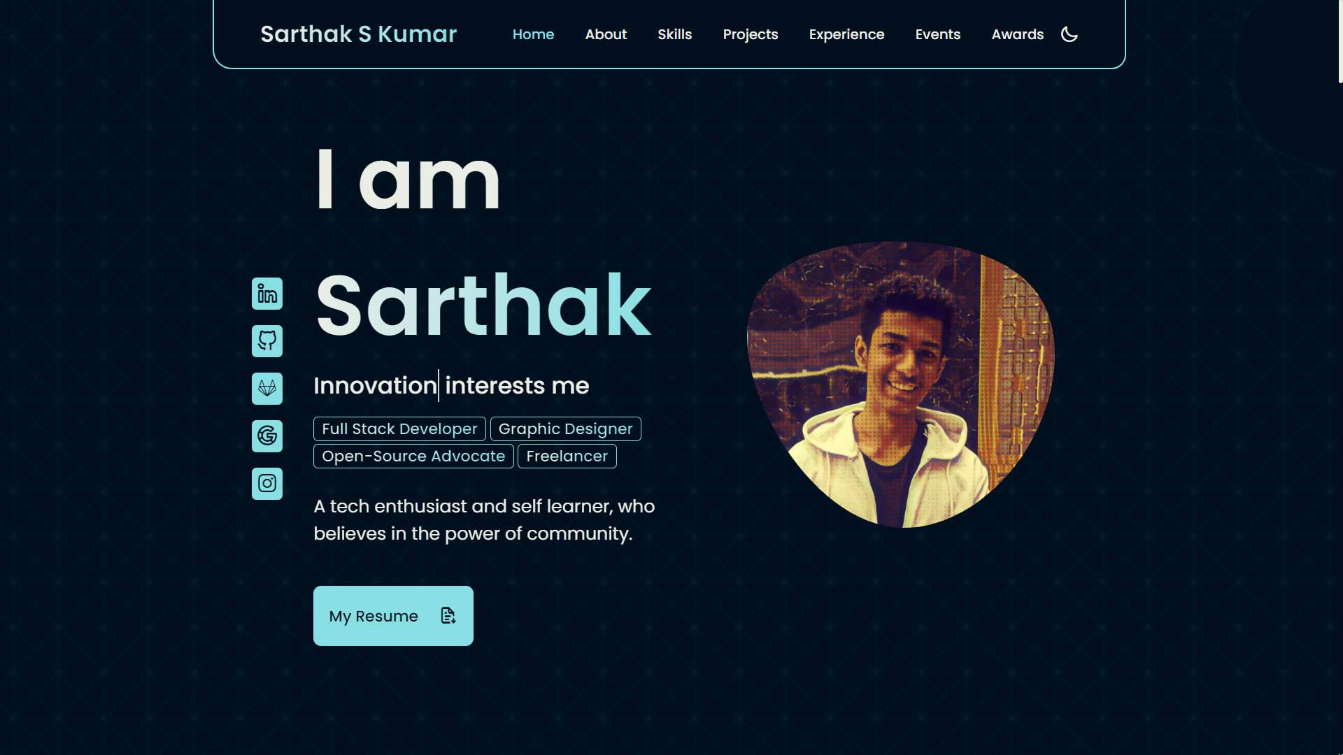 Personal Portfolio Website 2021 | Sarthak S Kumar