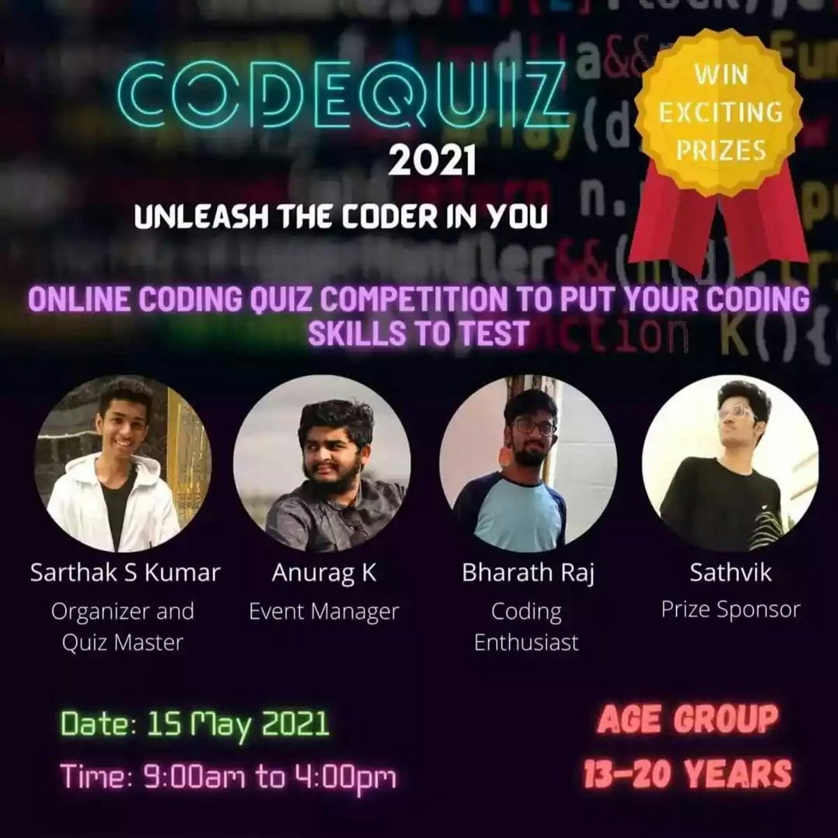 CodeQuiz 2021 | Sarthak S Kumar